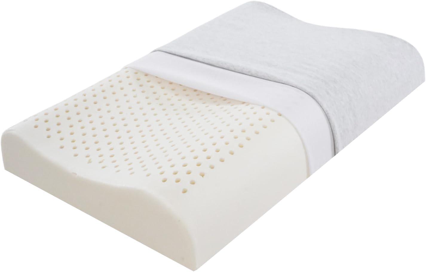 Ultra Thin Nature Latex Foam Pillow-Bouncy Yet Sturdy Soft and Supportive，Ultra Slim Cervical Neck Contour Pillow for Back Sleepers，for Neck Shoulder Pain Relief(23.6"×15.7"×3.1"/3.9")