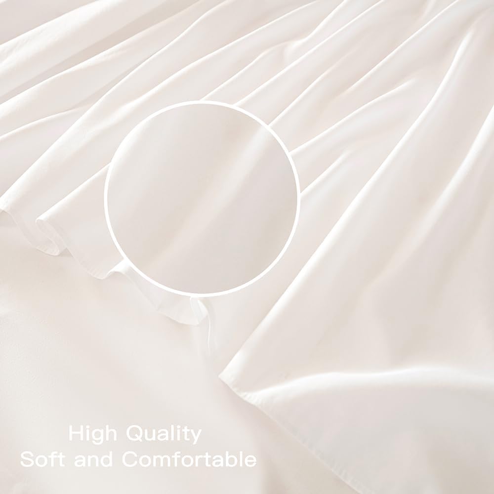 TSUTOMI Bed Skirt Full Size Ruffled Bed Skirt with Split Corners, 22 Inch Drop Dust Ruffle Bed Skirts with Platform, Gathered Style, 100% Microfiber, White
