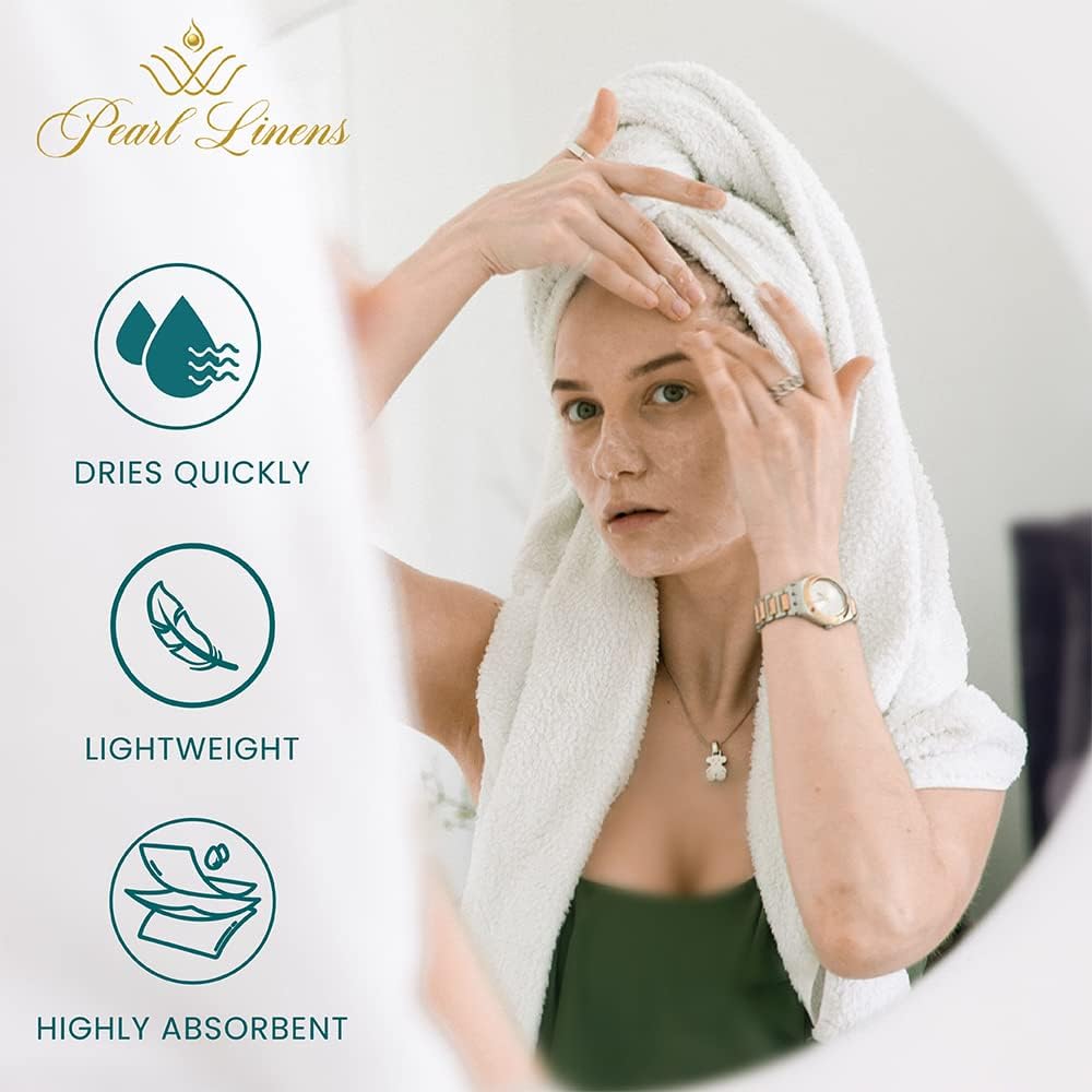 Pearl Linens Bath Towel Set of 12, Economy Cotton 20x40 Hotel Quality White Bath Towels Bulk, Lightweight and Highly Absorbent Quick Dry Towel for Home, Hotel, Spa, Gym and Bathroom, White Towel