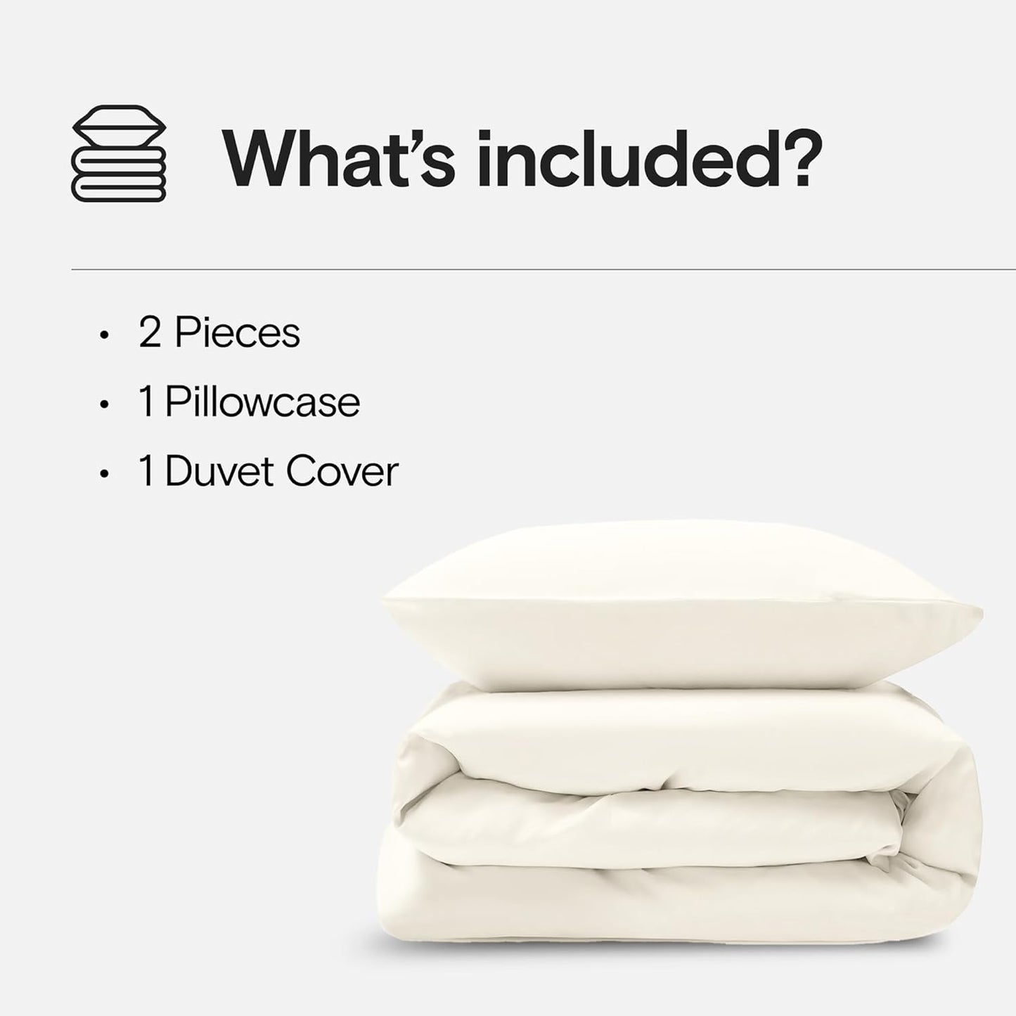 DOZ Duvet Cover Set, 100% Viscose derived from Bamboo, Organically Grown, Buttery Soft, Cooling Duvet Covers, High GSM, 1 Duvet Cover and 1 Pillowcase, 70"x90" (Ivory, Twin/Twin XL)