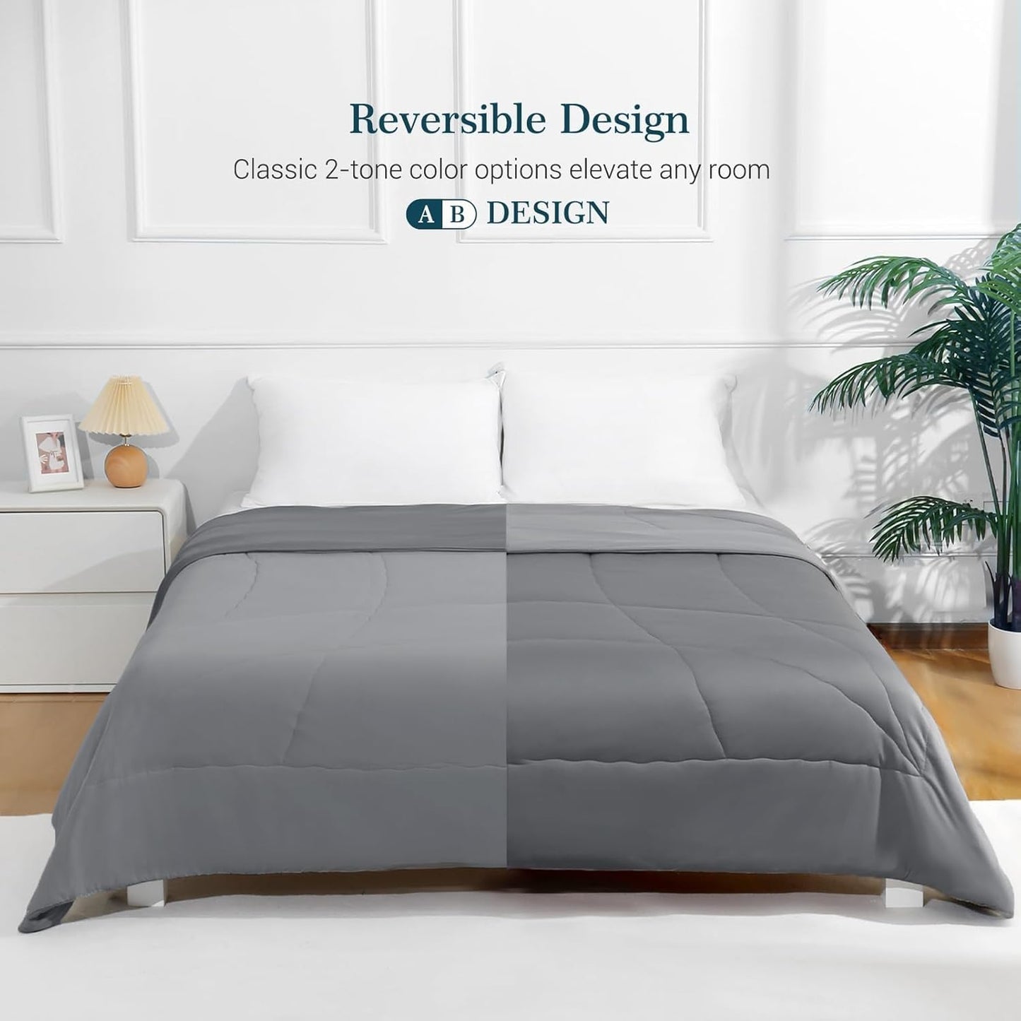 Elegear Revolutionary Cooling Comforter Twin Absorbs Body Heat to Keep Cool, Cooling Blanket for Hot Sleepers Japanese Arc-Chill 3.0 Cool Tech Fabric Summer Comforter Hypo-Allergenic Cool Quilt - Gray
