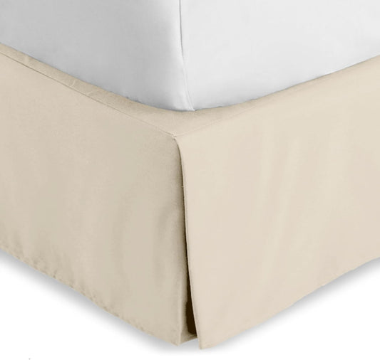 Bare Home Kids Twin Bed Skirt - 15-Inch Tailored Drop Easy Fit - Bed Skirt for Beds - Center & Corner Pleats (Twin, Sand)