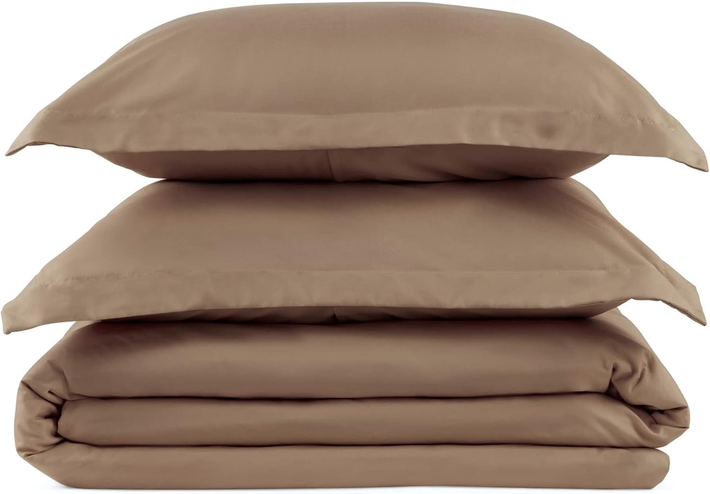 PeachSkinSheets 1500tc Level of Softness Soft Cooling Duvet Cover Set | King/Cali King Size - Light Mocha