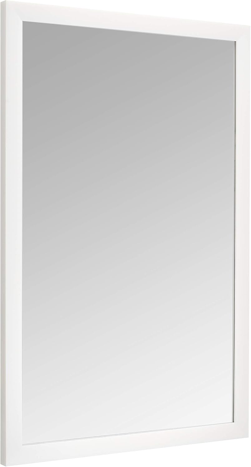 Amazon Basics Rectangular Wall Mount Mirror 24" x 36", Standard Trim, White