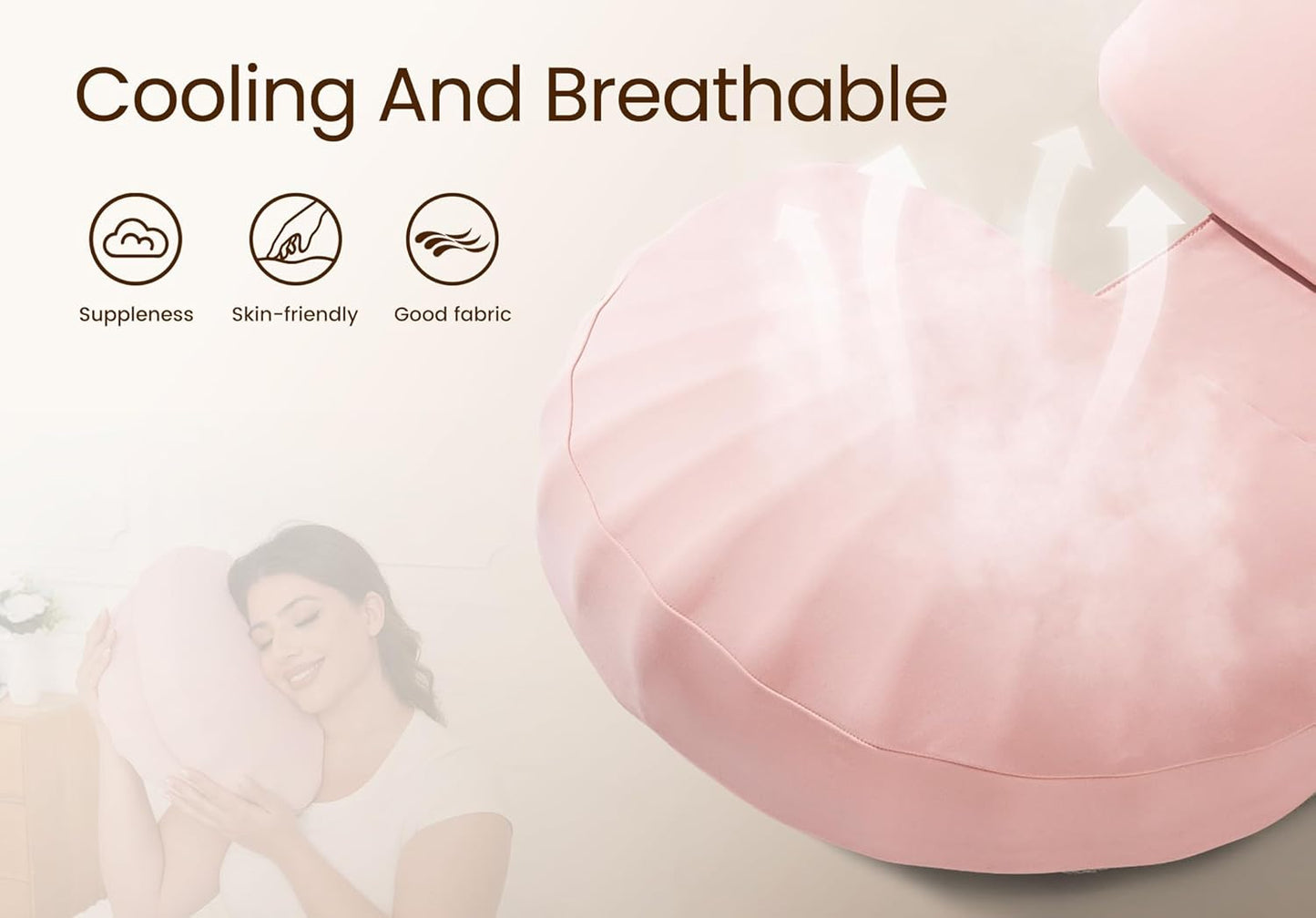 Pregnancy Pillow for Sleeping Memory Foam Pillow for Side Sleeper, Maternity Pillow Support for Back, Belly, HIPS for Pregnant Women, Portable and Adjustable Travel Wedge Pink