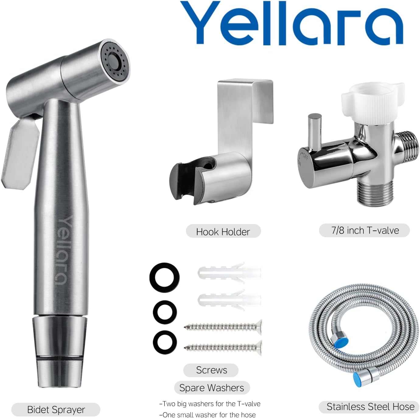 Handheld Bidet Sprayer for Toilet - Feminine Wash, Toilet Cleaning - Stainless Steel, Adjustable Water Pressure, Easy Installation