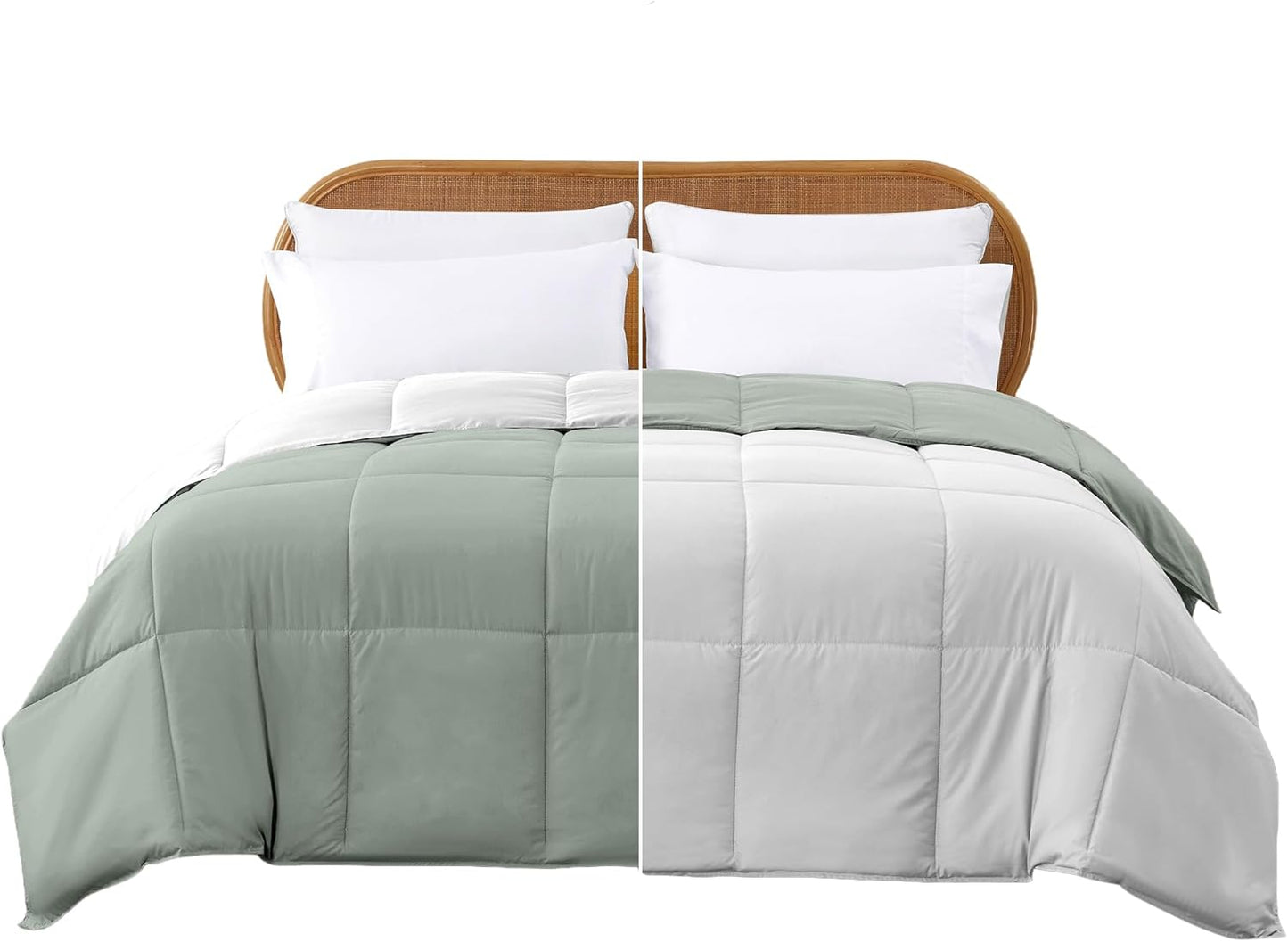 Modern Threads Down Alternative Reversible Comforter White/Gray Twin