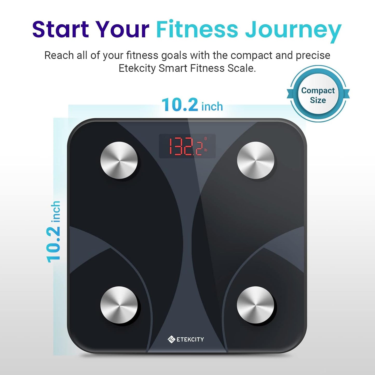 Etekcity Scale for Body Weight and Fat Percentage, FSA&HSA Eligible, Smart Digital LED Bathroom BMI Measurement, Accurate Bluetooth Weighing Machine, Body Composition Analyzer, Ash-black, 400lb