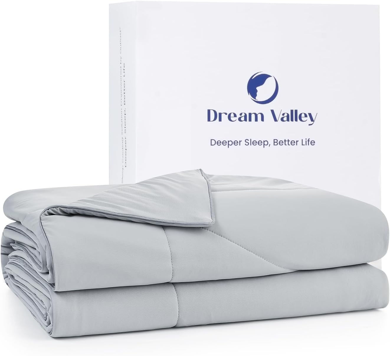 Dream Valley® Outlast® Deepsleep Cooling Comforter, Throw Size, NASA-Grade Space Technology Cooling Blanket for Hot Sleepers Night Sweats, Q-Max > 0.45 Aerocool™ Breathable Light Grey, 60"x80"