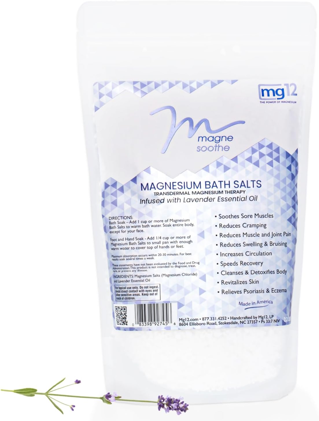 2.2lb MagneSoothe Lavender Magnesium Bath Salt