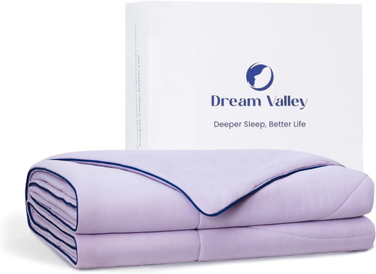 Dream Valley® Outlast® Deepsleep Cooling Comforter, King Size, NASA-Grade Space Technology Cooling Blanket for Hot Sleepers Night Sweats, Q-Max > 0.45 Aerocool™ Breathable, Lavender Fog, 106"x90"