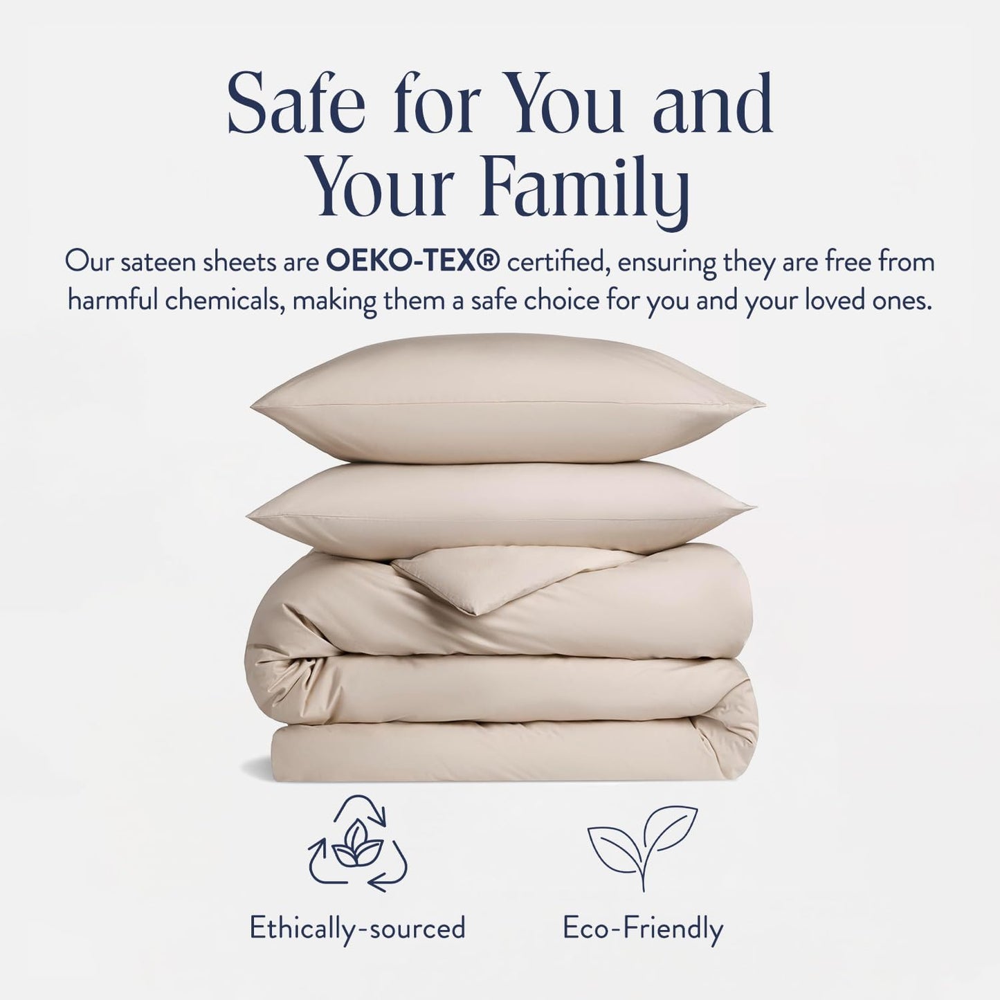 Brooklinen Luxury Sateen Duvet Cover Set - 100% Cotton, King/California King Size in Pebble - Includes 1 Duvet Cover and 2 King Pillowcases - Best King/Cali King Duvet Covers
