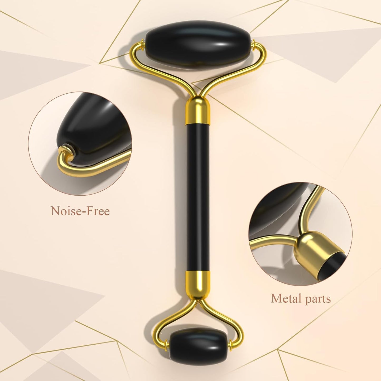 Jade Roller Gua Sha Set - Facial Skin Care Set, Facial Beauty Tools, Natural Beauty Skin Care Tools, Face Roller Massager for Face, Neck, and Eye Treatment,Gua Sha Facial Massager (Black)