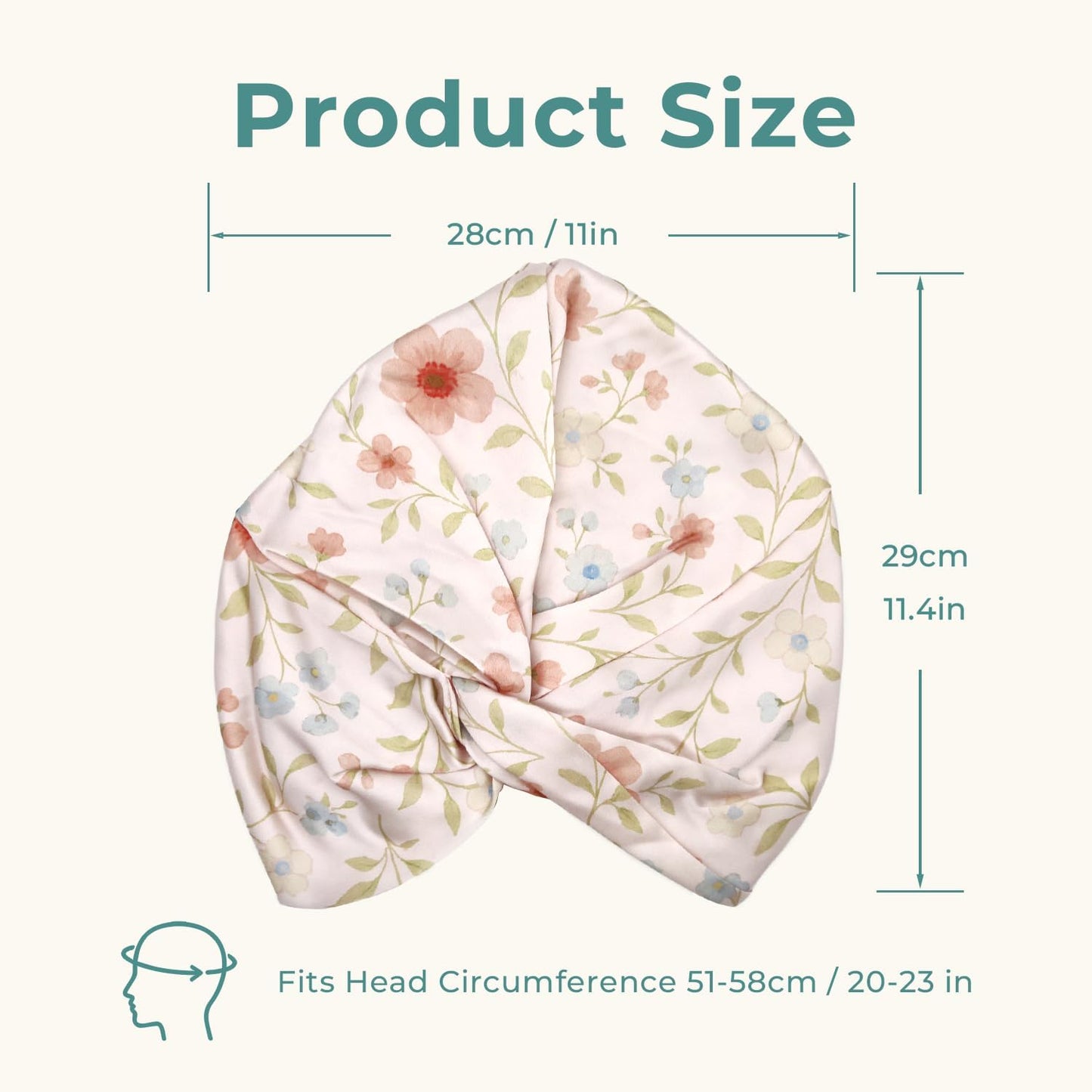 100% Mulberry Silk Bonnet, Double-Layered Hair Bonnet for Sleeping Women, Pure Silk Turban, Night Sleep Hair Wrap