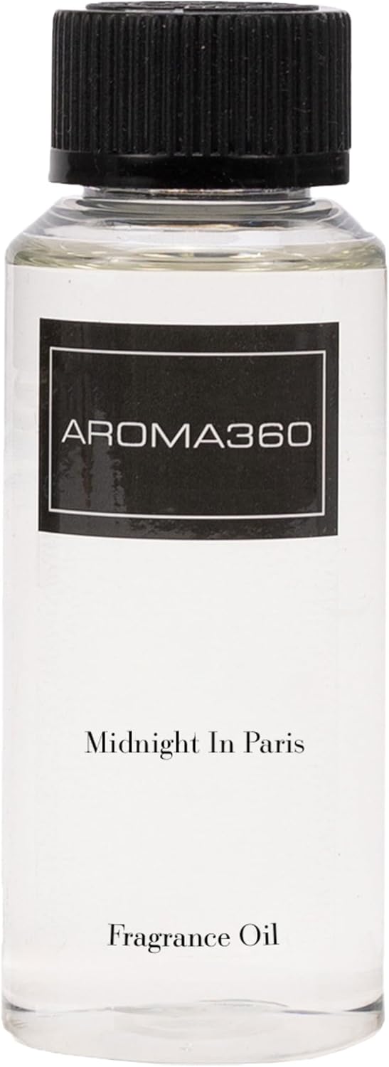 Aroma360 Diffuser Oil - Midnight in Paris - Aromatherapy Essential Fragrance Oil - Sandalwood, Warm Virginia Cedar & Beautiful Iris - 120ML 4.1 Fl oz
