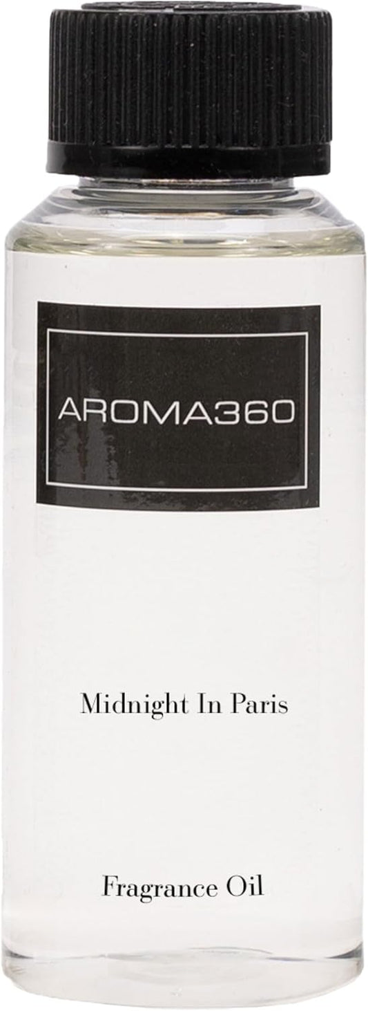 Aroma360 Diffuser Oil - Midnight in Paris - Aromatherapy Essential Fragrance Oil - Sandalwood, Warm Virginia Cedar & Beautiful Iris - 120ML 4.1 Fl oz