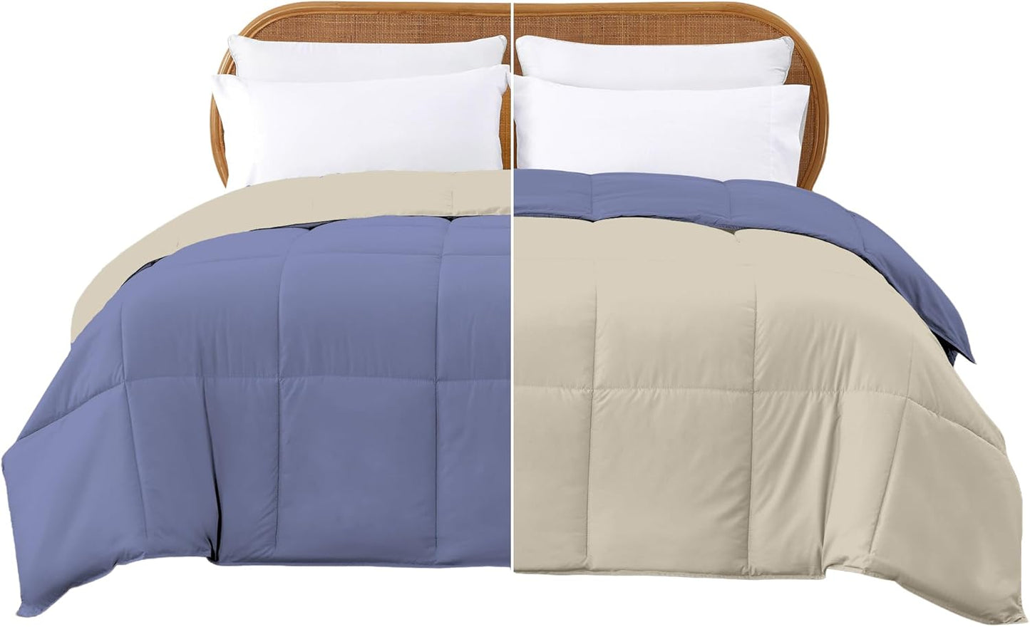 Modern Threads Down Alternative Reversible Comforter Blue/Cream King
