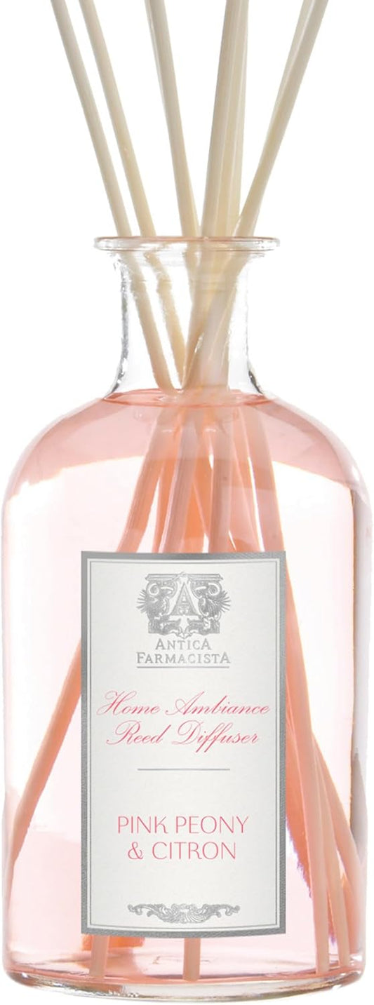 Antica Farmacista Home Ambiance Diffuser - Long-Lasting Reed Scent Diffuser - Luxury Room Freshener Gift - Pink Peony & Citron, 16.9 fl oz