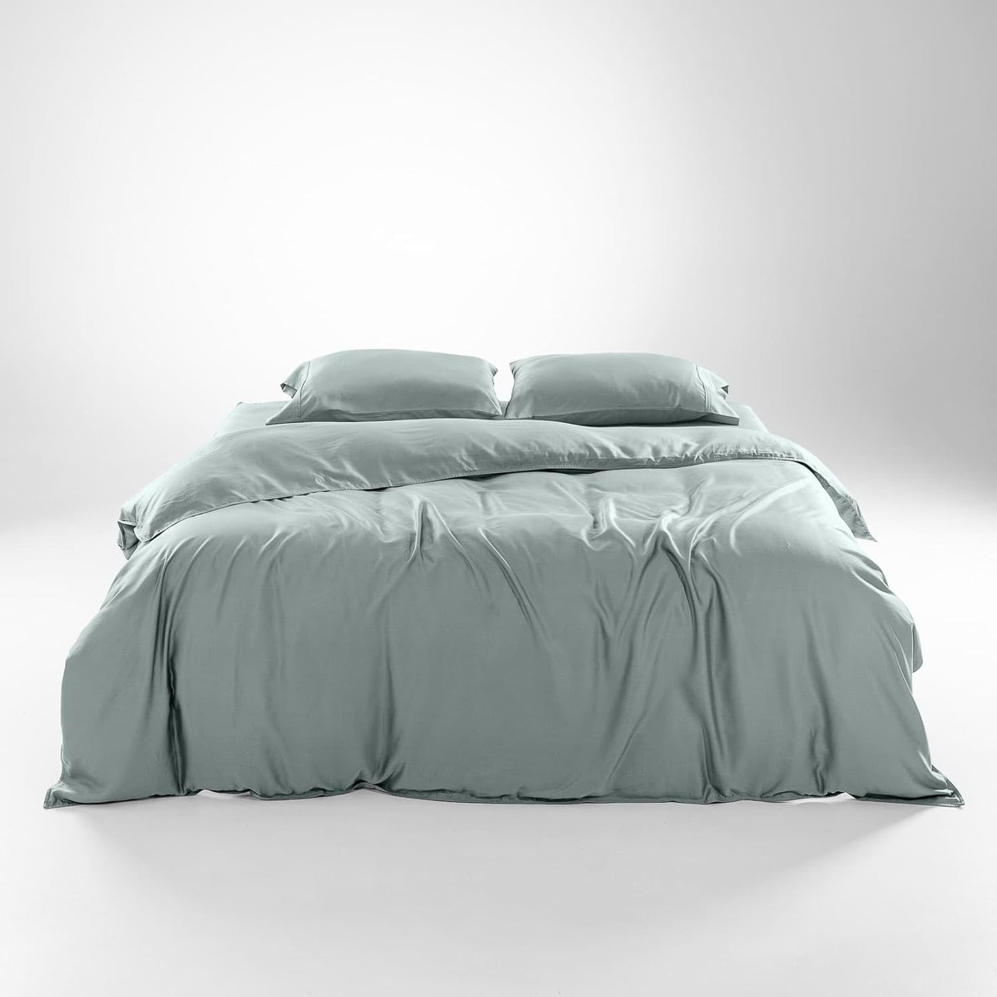 Olive + Crate Tencel Eucalyptus Cooling Duvet Cover Set - Hypoallergenic, Lyocell Tencel Duvet Cover - Temperature Regulating with Hidden Button Closure & Corner Ties - Oversized King [Eucalyptus]