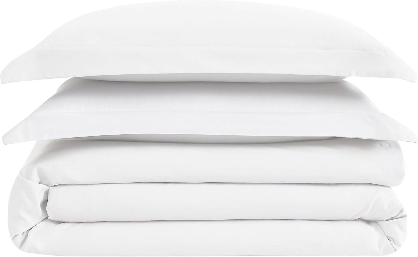 London Fog Garment Washed Solid Duvet Set White Microfiber 3-Piece Full/Queen Duvet Set, Solid Themed, Adult and Teen, Oeko-TEX Certified