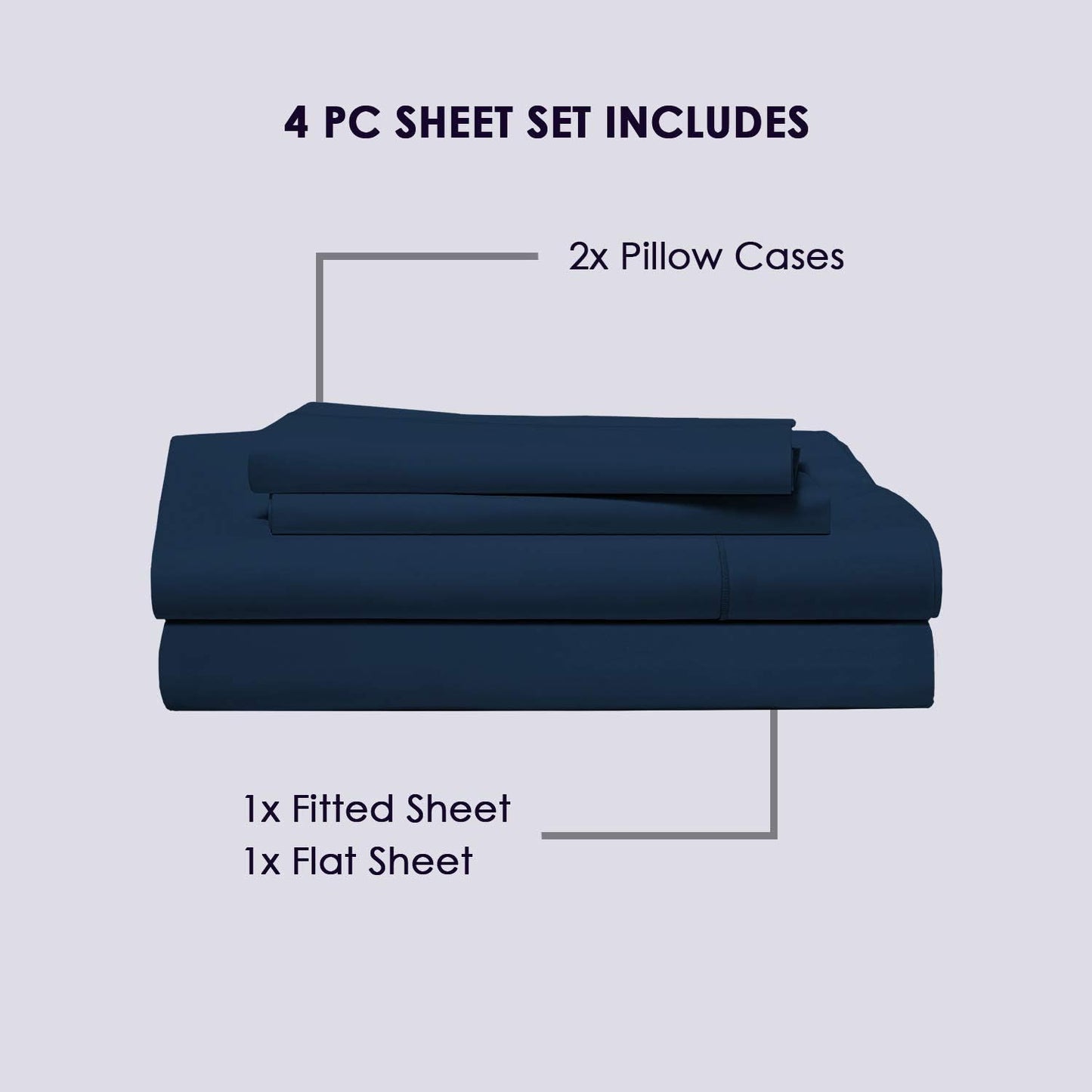 Pizuna Pure 100% Cotton California King Size, 800 Thread Count Long Staple Cotton Crisp Sateen Sheets with 15" Deep Pocket (Combed Colonial Blue Cotton Sheets California King)