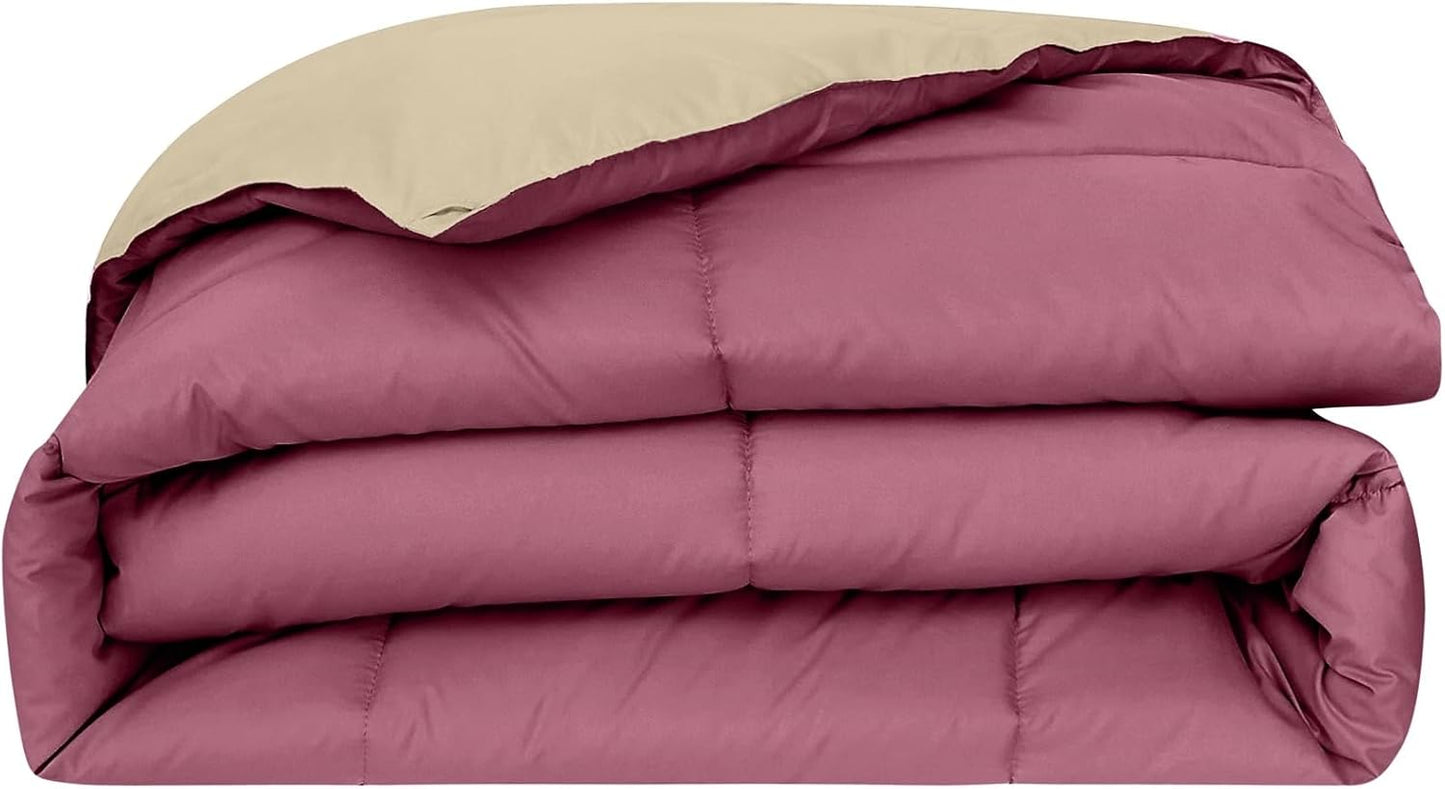 Modern Threads Down Alternative Reversible Comforter Red/Beige Twin