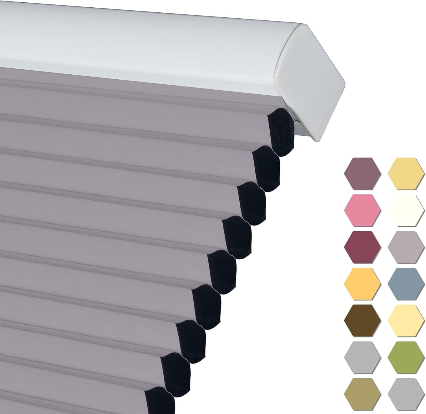 Persilux Custom Size Cellular Shades Blackout Window Blinds Cordless Shades UV Protection Homeycomb Roller Window Shades for Home, Kitchen and French Doors Lilac