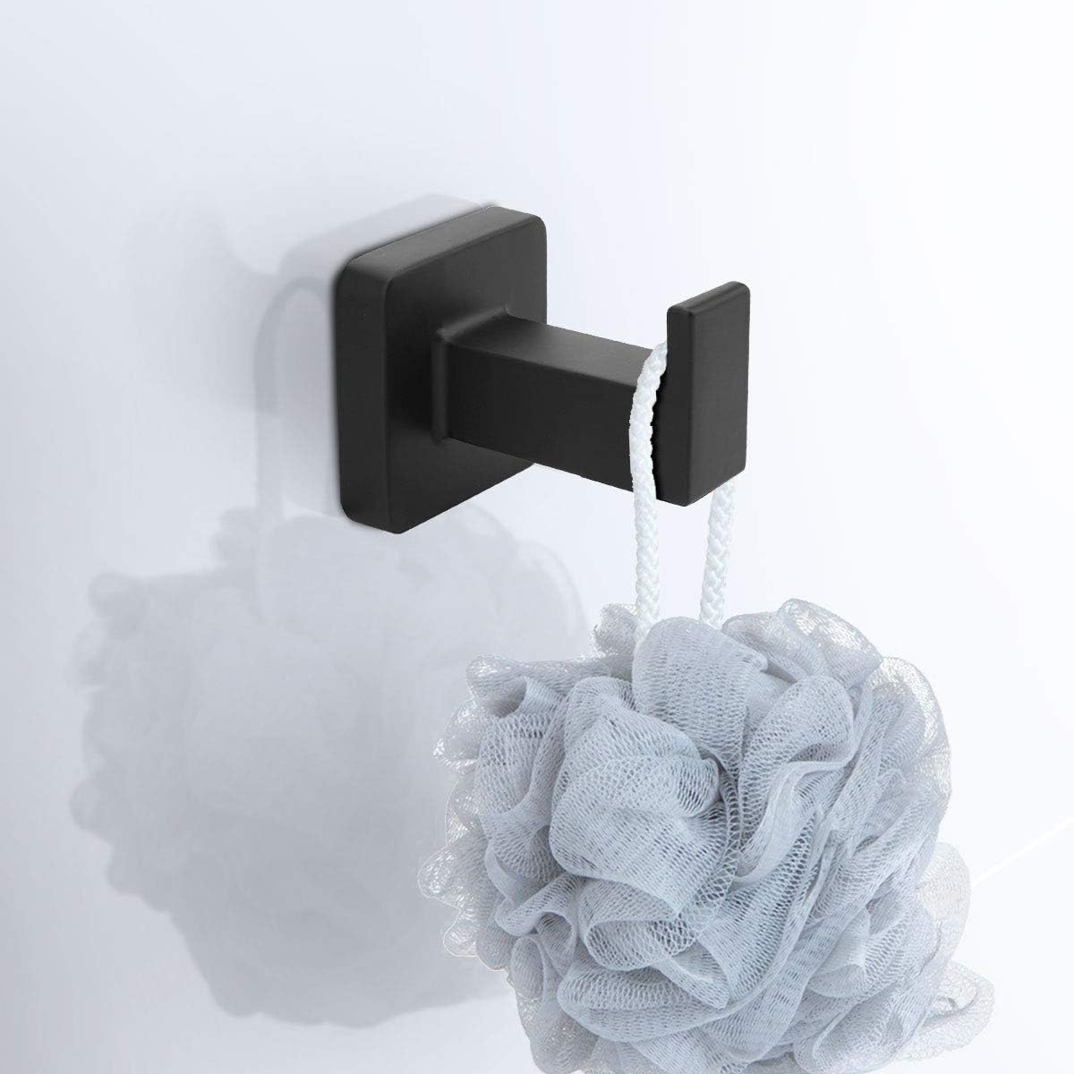 Bathroom Hardware Set 4 Pieces, Matte Black Stainless Steel Towel Bar Set, Includes 20In Towel Bar, Towel Ring, Robe Towel Hooks,Toilet Paper Holder, Bathroom Towel Rack Set