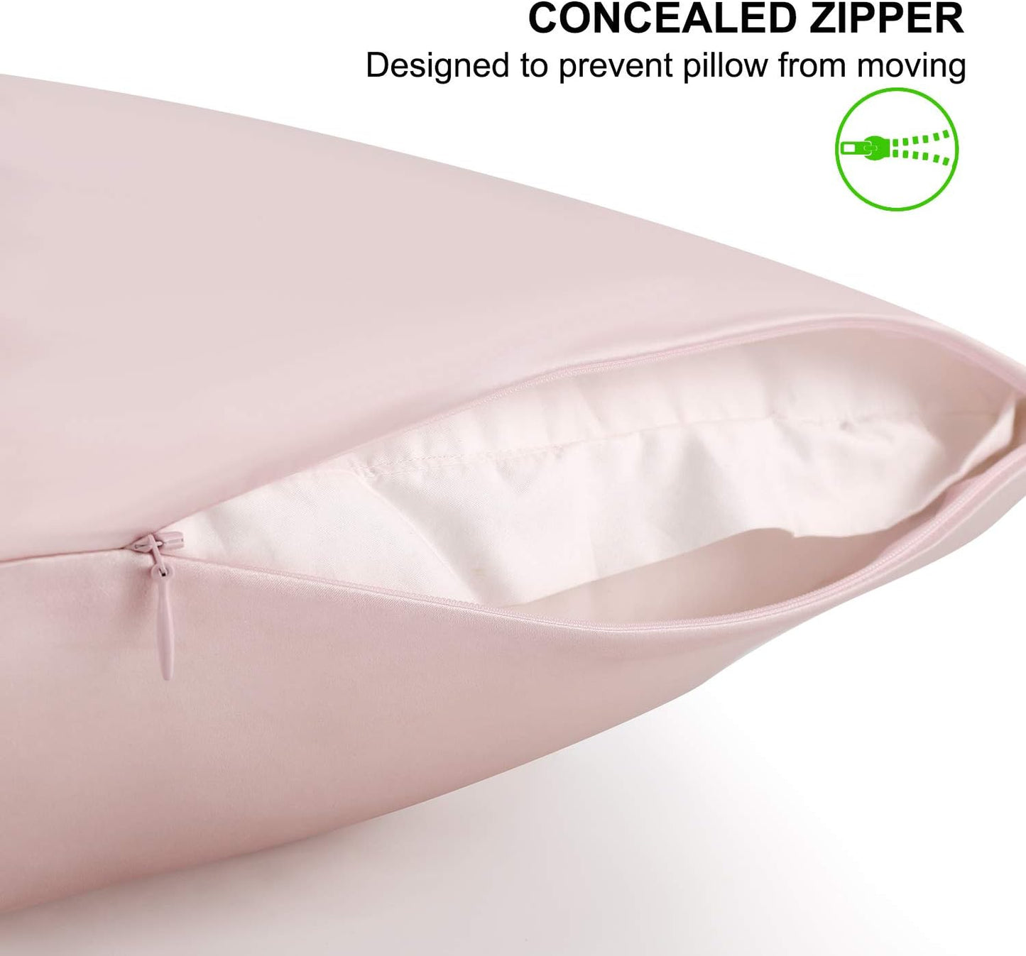 ALASKA BEAR Silk Pillowcase 200% Good Looks on You for Hair and Skin Care Soft Pillow Case with Random Color Scrunchie Gift Set Queen (1pc, Pale Pink)