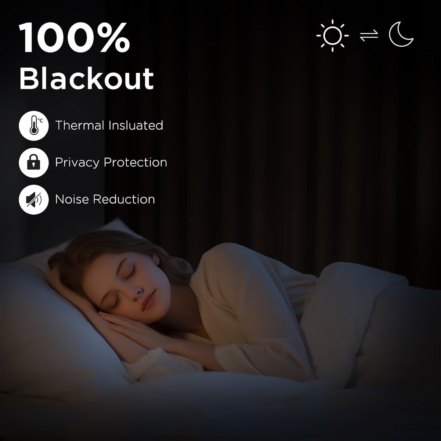 CUCRAF Brown Blackout Curtains 90 inch Length 2 Panels Set, Rod Pocket Room Darkening Drapes for Bedroom Living Room, Insulated Thermal Light Blocking Window Curtain (W52 x L90 Inch)