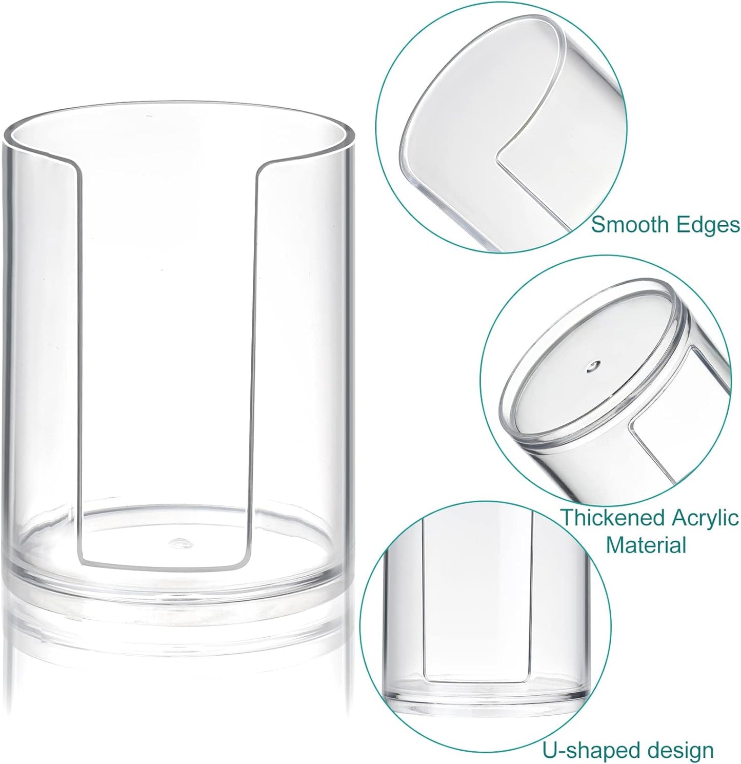 Bathroom Cup Dispenser, Disposable Mouthwash Cups Holder Fit 3oz Small Paper Cups, Clear Plastic Cup Dispenser for Bathroom Vanity Countertop Rinsing Cups Storage (2 Pack)