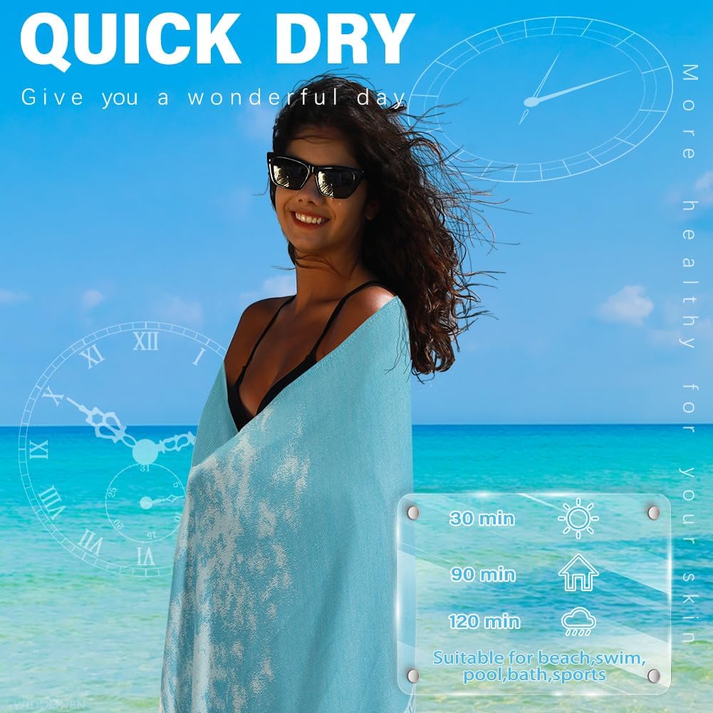 2 Pack Turkish Beach Towel Quick Dry Absorbent Cotton Lightweight Thin Bathroom Bath Pool Swim Towels Extra Large Oversized Sand Free Towel Beach Accessories Essentials Stuff Cloud Adults Gift