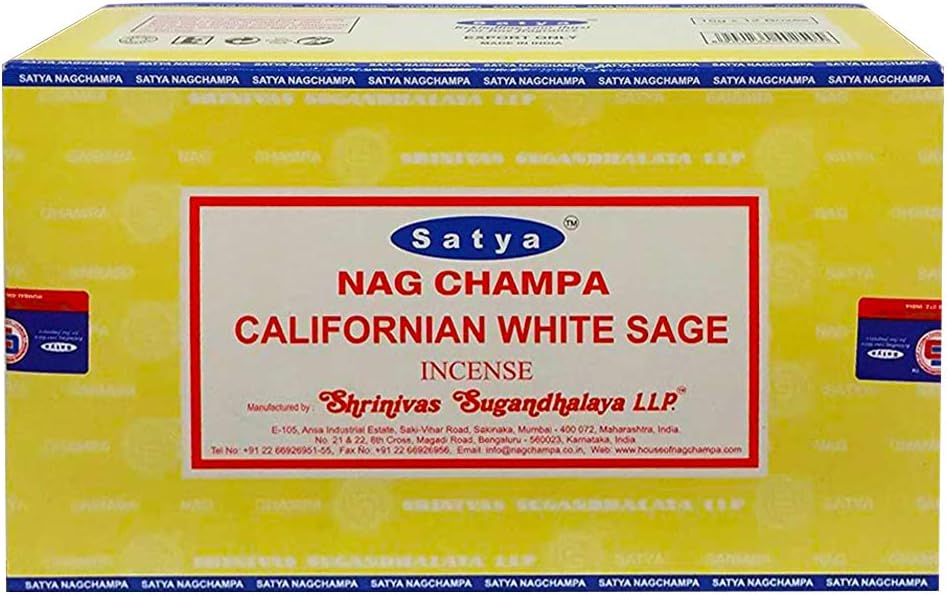 California White Sage Incense Sticks and Incense Stick Holder Bundle Insence Insense Satya