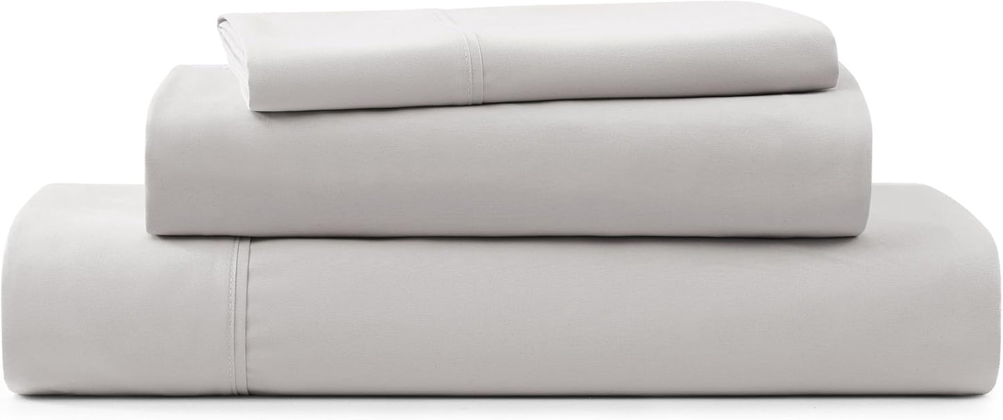 UGG Twin XL Sheet Set 3-Piece Luxury Cooling Sheets Deep Pockets Premium Bedding with 1 Pillow Sham Machine Washable, for Dorm Essentials & College Bedding, Twin XL, Stone Grey (Hedi)