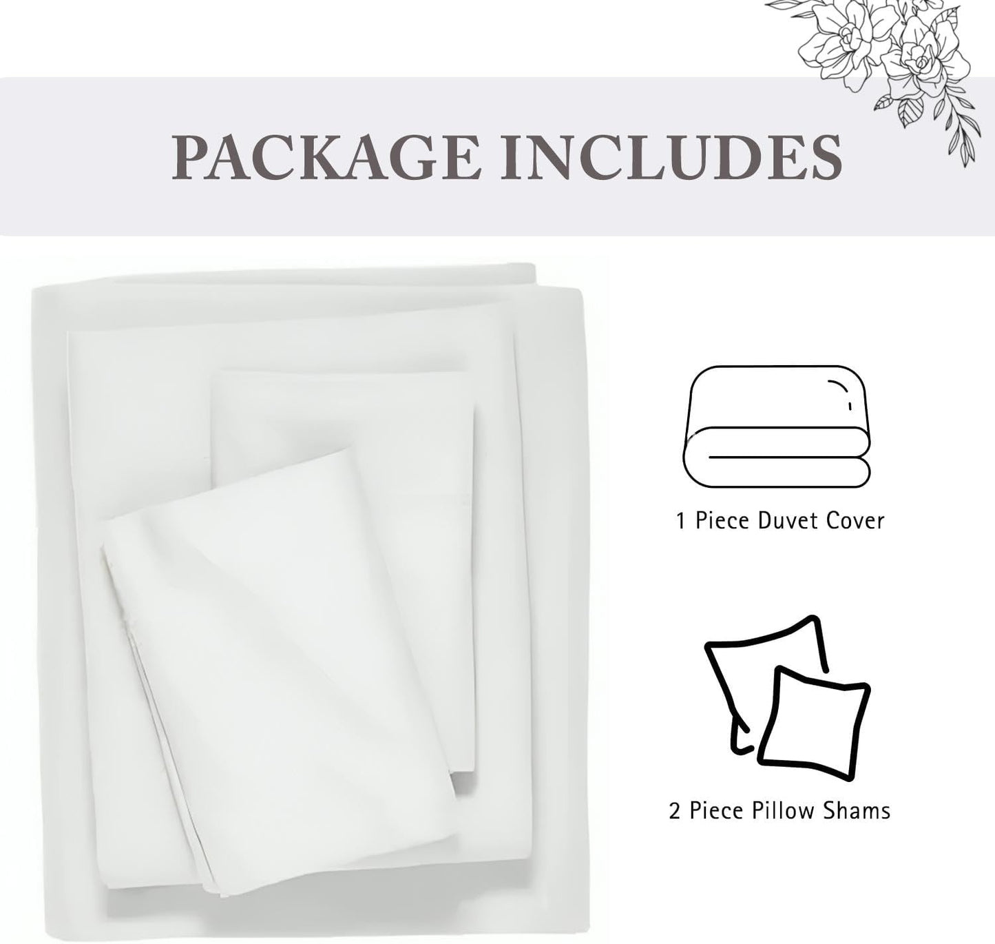 1000 Thread Count Oversized King Duvet Cover Set 100% Egyptian Cotton True Luxury Hotel Quality 1 Duvet Cover with 2 Pillow Sham - 3 Pieces Comforter Cover with Zipper Closure (White)