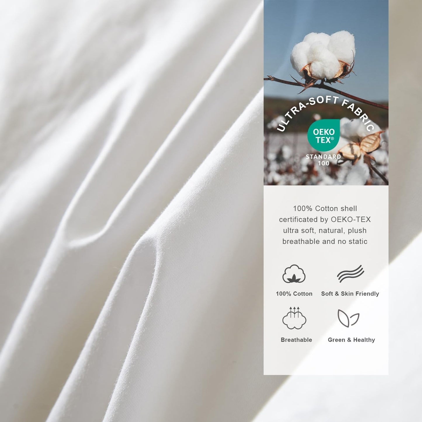 Royoliving Premium Feathers Down Duvet Insert Comforter California King Size Heavyweight Thickened Winter White 100% Cotton Cover with Corner Tabs (108x98, 77 oz)