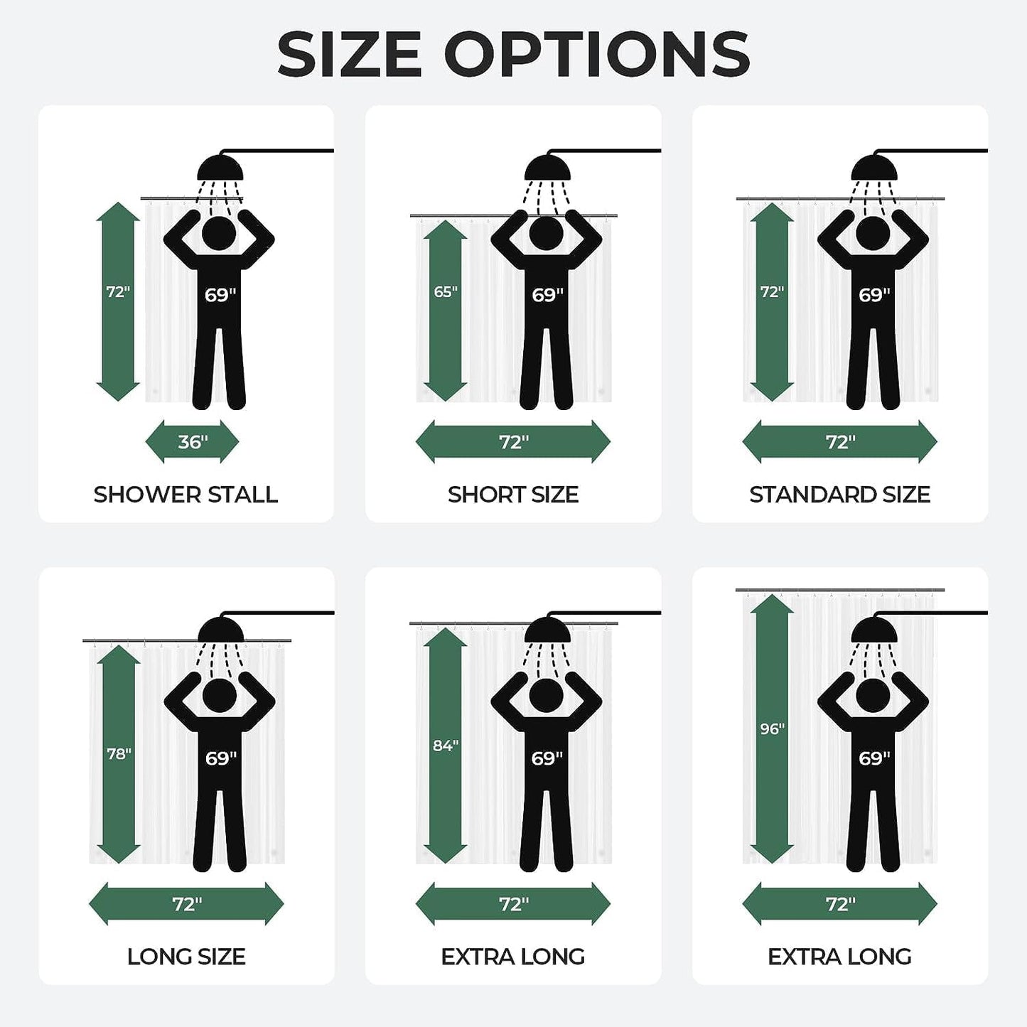 AmazerBath Extra Long Shower Curtain 96 Inches Long, Waffle Shower Curtain White Extra Long, Fabric Shower Curtains for Bathroom, Heavy Duty 240G Waffle Textured, 72x96 Inches