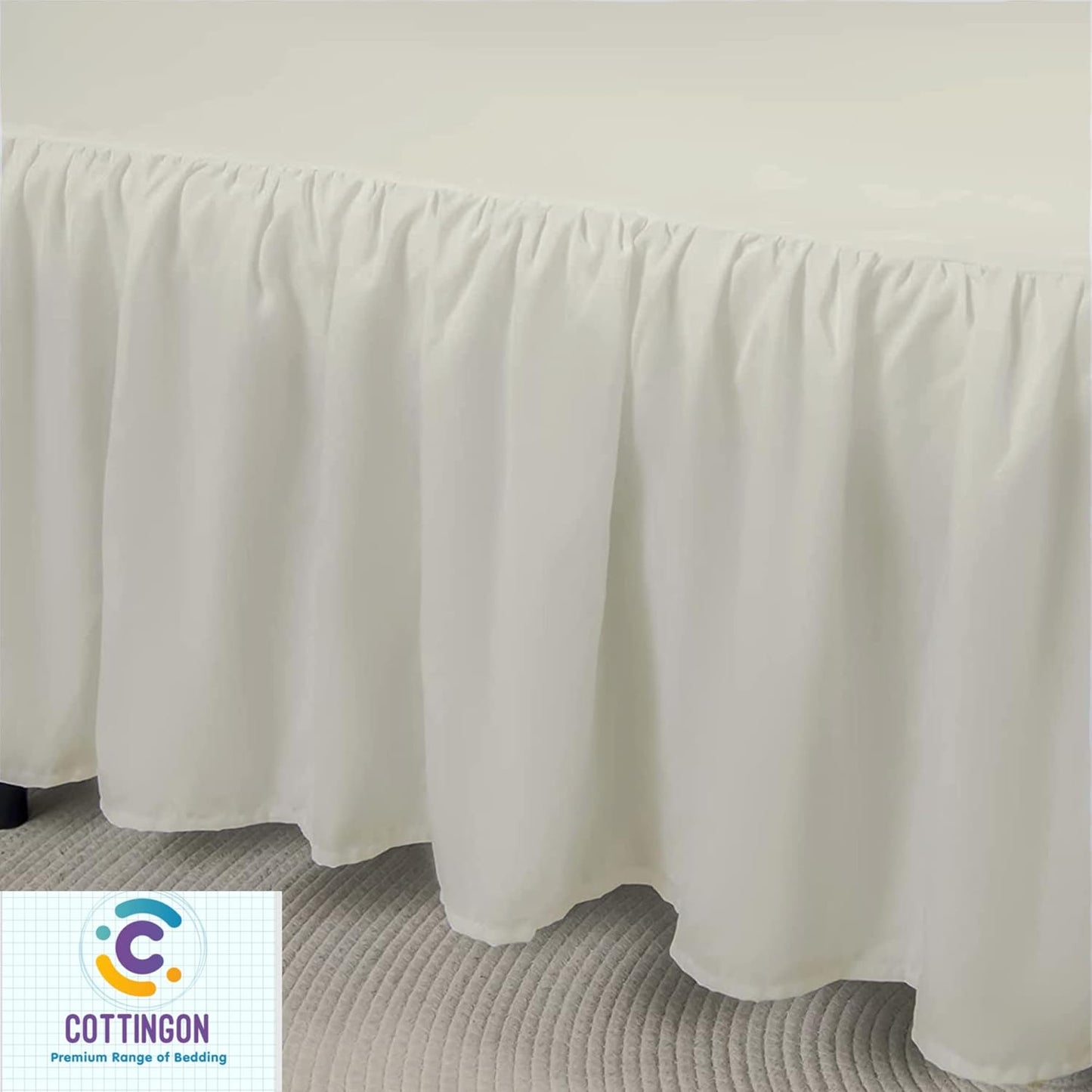Ruffled Bed Skirt with Split Corners-Dust Ruffle - 24" Drop 100% Microfiber Soft,Sheen & Luxurious Look - Bed Skirts (Ivory -Full)