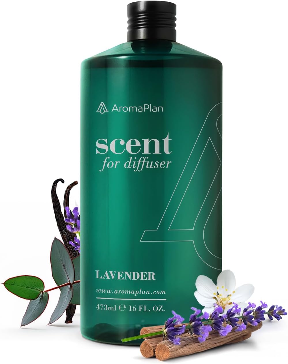 AromaPlan Hotel Scents Lavender 16 Fl Oz (473ml), Home Luxury Aroma & Diffuser Oil for Aromatherapy - USA Made, Bigger Bottle, Bolder Aroma & Longer Lasting