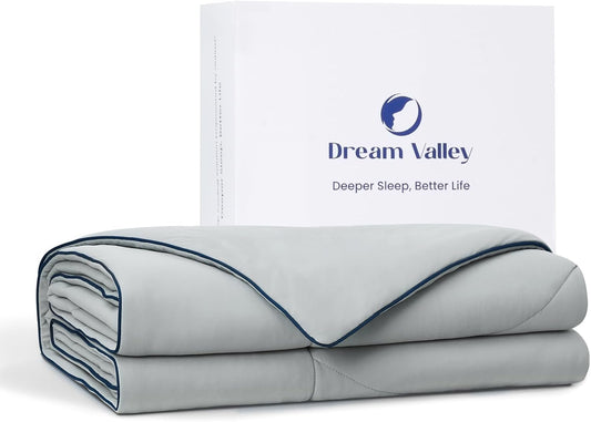 Dream Valley® Outlast® Deepsleep Cooling Comforter, Full/Queen Size, NASA-Grade Space Technology Cooling Blanket for Hot Sleepers Night Sweats, Q-Max > 0.45 Aerocool™ Breathable, Cool Grey, 90"x90"