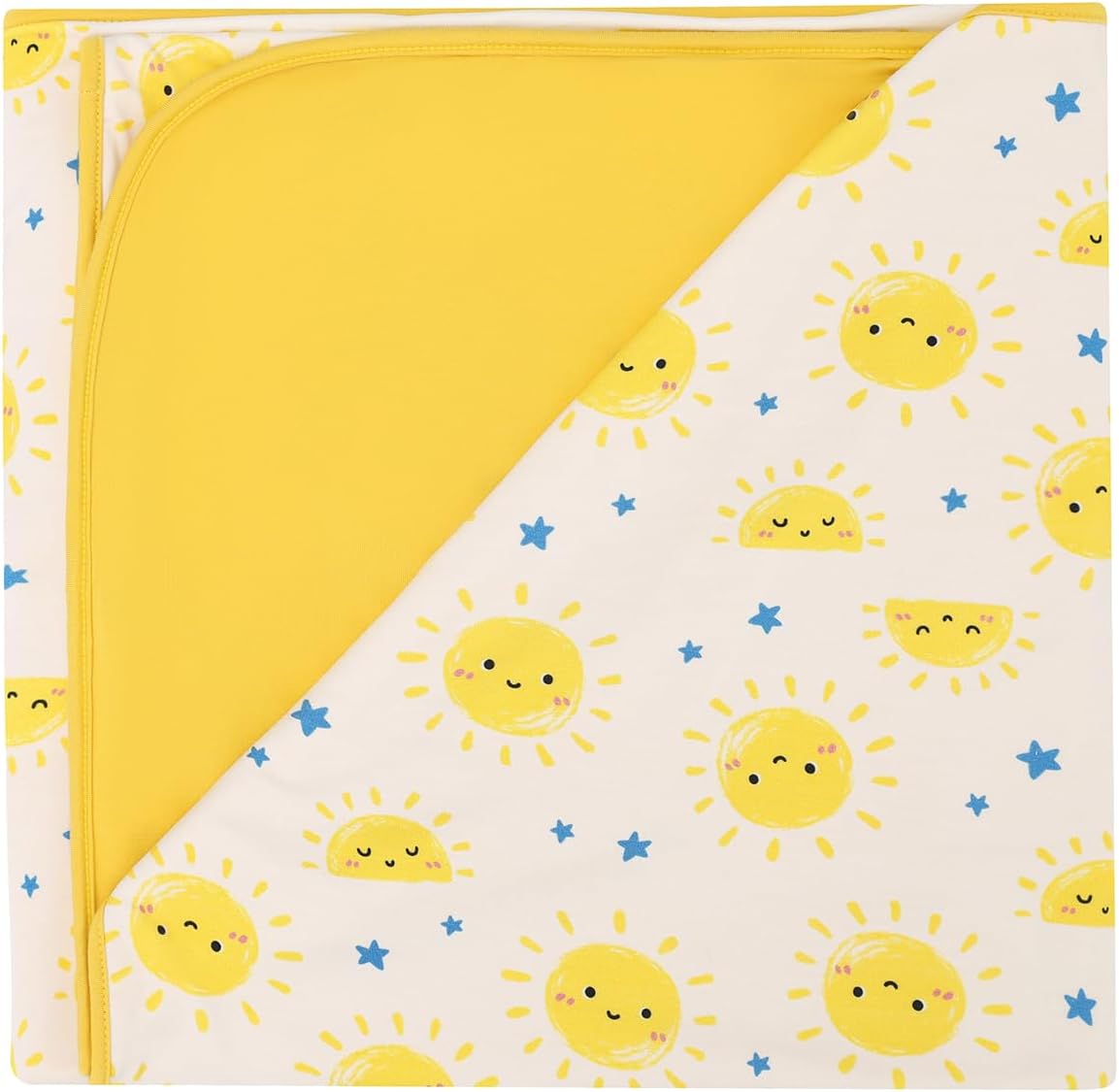 Premium Baby Blanket, Stretchy Quilt for Kid, Soft Crib Bedding for Newborn Baby and Toddler, Nursery Blanket for Boys and Girls, Viscose Made from Bamboo, 50'' x 50'' Sun