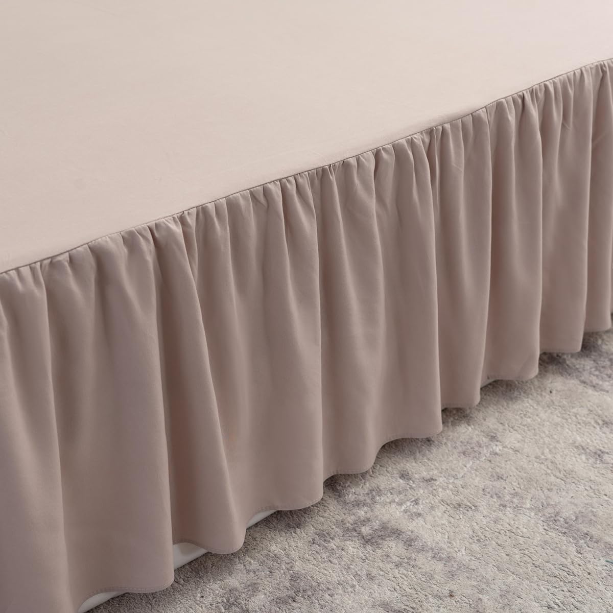 Bed Skirt Queen Size Ruffled Bed Skirt with Split Corners, Queen Bed Skirt 18 Inch Drop, TSUTOMI Queen Size Bed Skirt Khaki for Ruffled Bed Skirt with Split Corners, Bed Skirts Queen Size