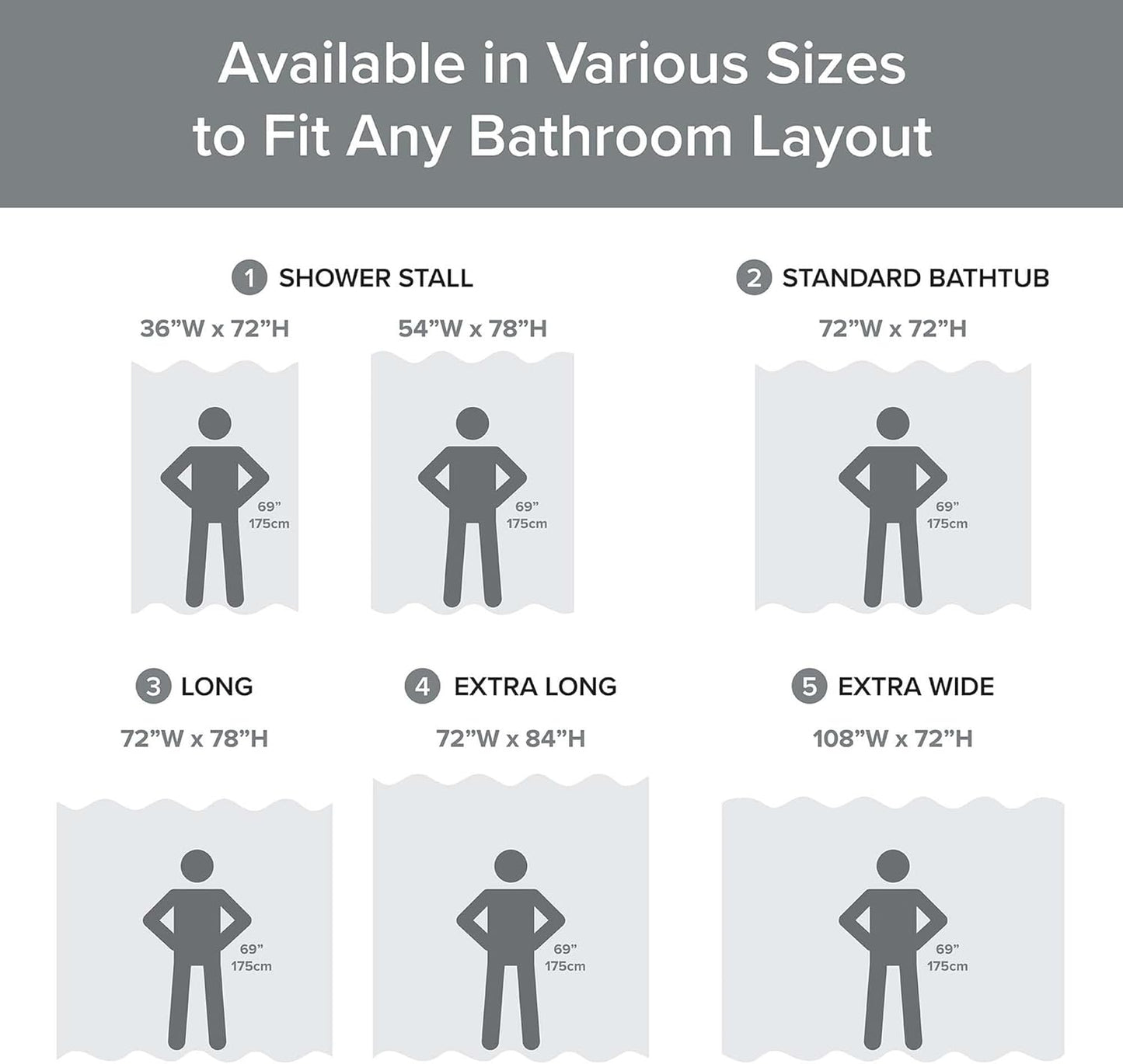 Madison Park Spa Waffle Shower Curtain Pieced Fabric with 3M Scotchgard Moisture Management Modern Home Bathroom Decorations, Tall 72"x84", Grey