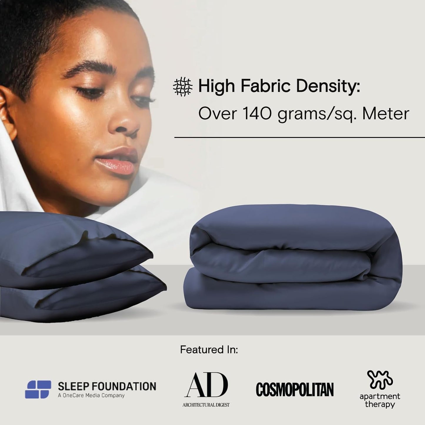 DOZ Duvet Cover Set, 100% Viscose derived from Bamboo, Organically Grown, Buttery Soft, Cooling Duvet Covers, High GSM, 1 Duvet Cover and 2 Pillowcases, 106"x90" (Sapphire, King/Cal King)