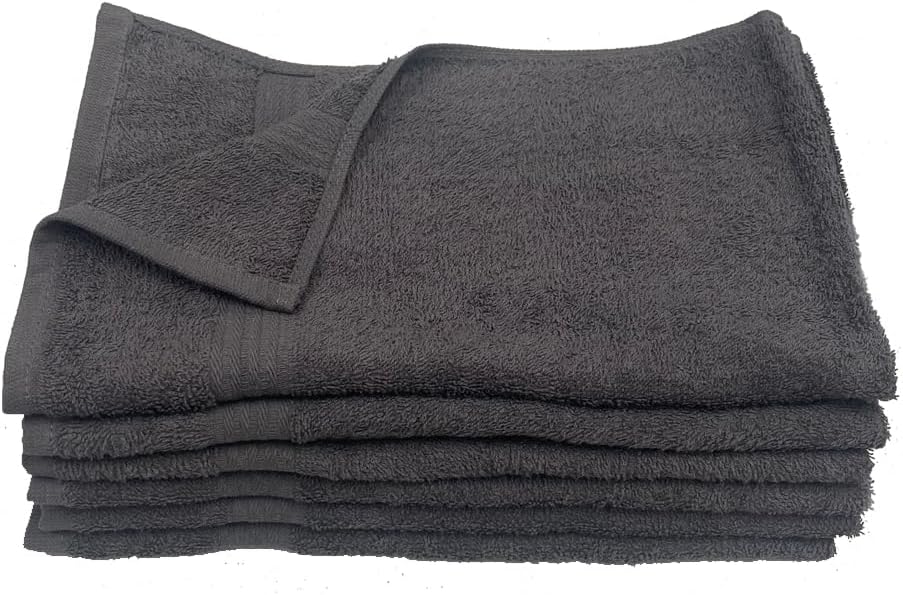 Towel Supercenter 16X27 Cotton Hand Towels (24Pack) for Salons, Golf Course (Charcoal Grey)