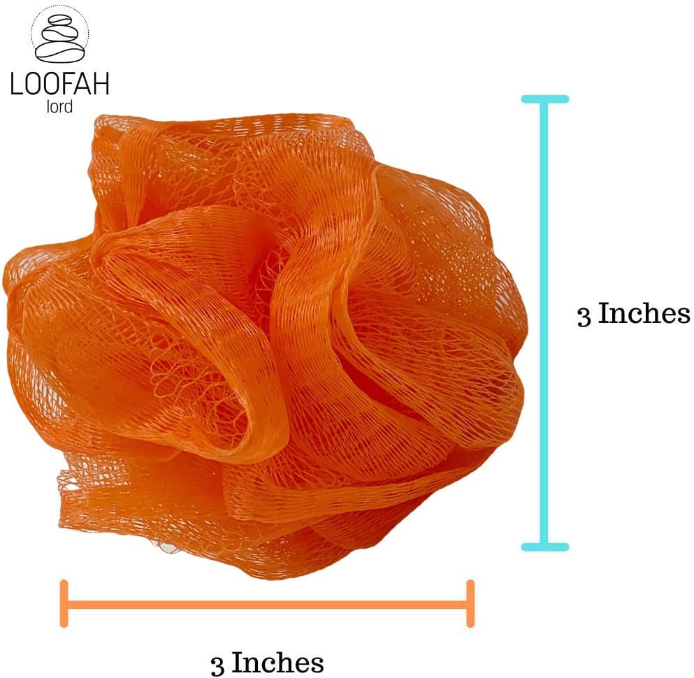 24 Orange Bath or Shower Sponge Loofahs Pouf Mesh Wholesale Bulk Lot