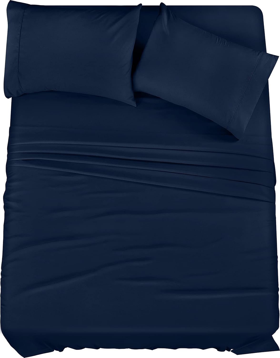 Utopia Bedding California King Sheet Set – 4 Piece Bed Sheets for Cal King Size Bed, Soft and Breathable Microfiber, Includes 1 Fitted Sheet, 1 Flat Sheet and 2 Pillowcases (Navy Blue)