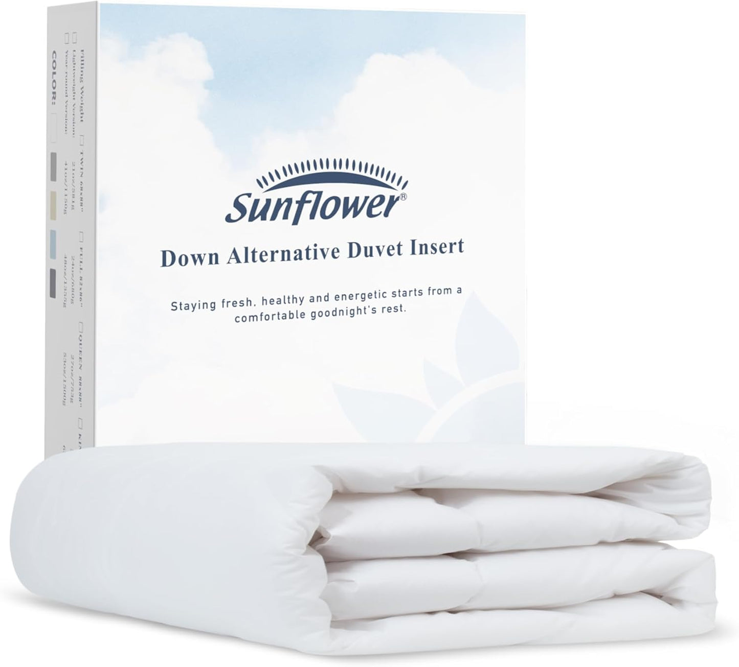 sunflower Down Alternative California King Size Lightweight 100% Cotton Shell Bedding Cal King Comforter Blanket for Hot Sleepers 96"x102" with Corner Tabs Soft Breathable Machine Washable