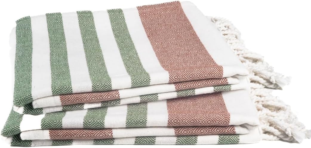 Cotton Turkish Beach Towel with Towels Oversized 36"x72" Pool Absorbent Extra Large Quick Dry Sand Travel Towel (Kavee Mist, 2 Pack)