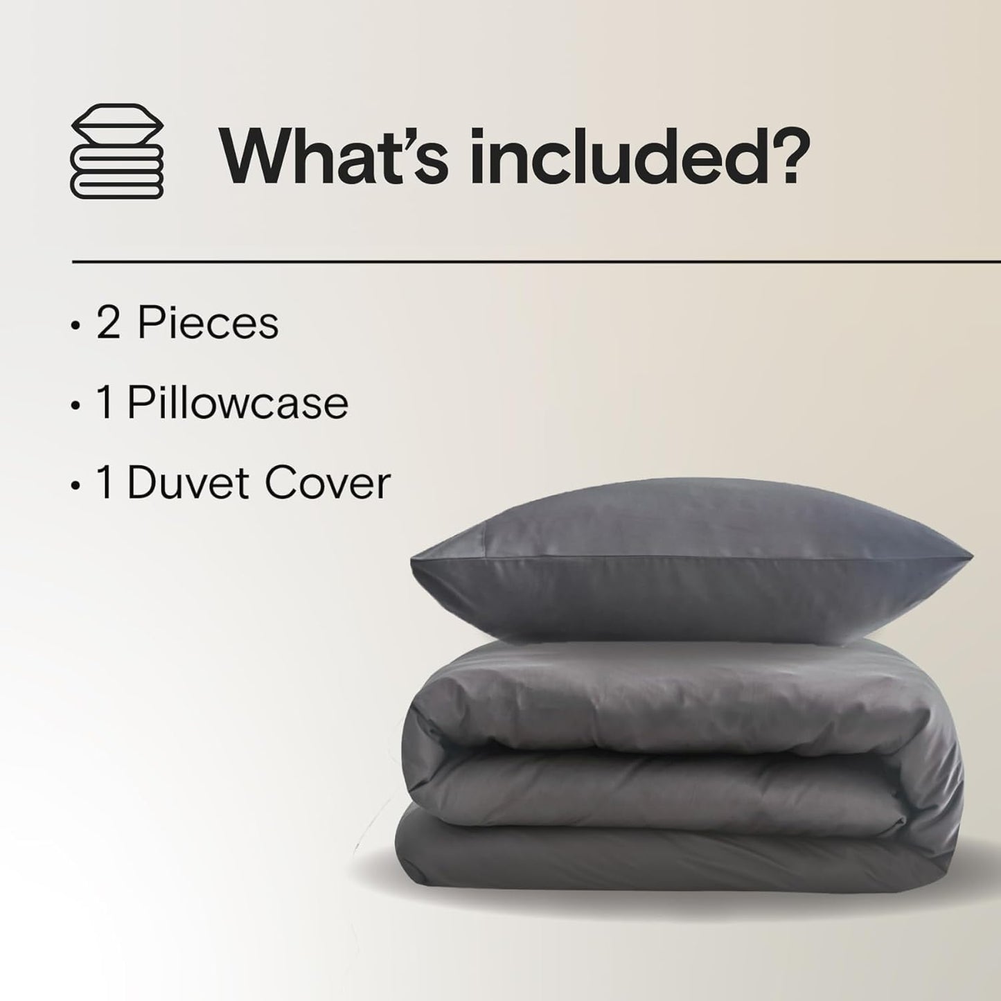 DOZ Duvet Cover Set, 100% Viscose derived from Bamboo, Organically Grown, Buttery Soft, Cooling Duvet Covers, High GSM, 1 Duvet Cover and 1 Pillowcase, 70"x90" (Storm, Twin/Twin XL)